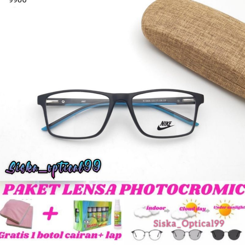 Kacamata Sporty Pria | Kacamata Minus Anti Radiasi/Kacamata Photocromic | Kacamata NIKE 9909