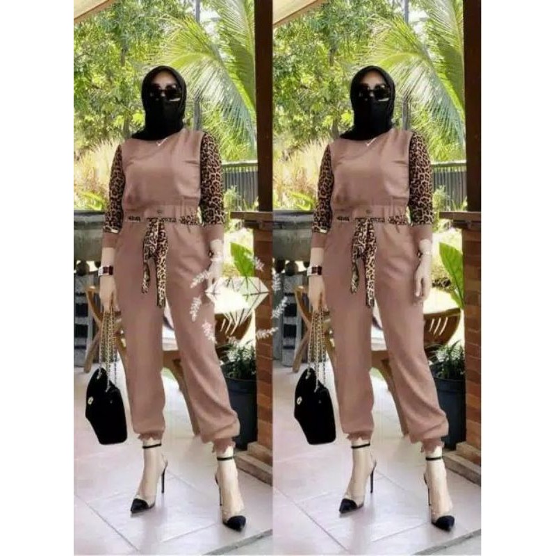 SET CELANA JUMPSUIT JAGUAR TUTUL, MOSCREPE, SETELAN