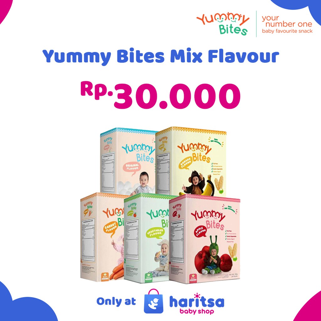 Yummy Bites Rice Crackers / Snack Bayi / Biskuit Bayi 50gr