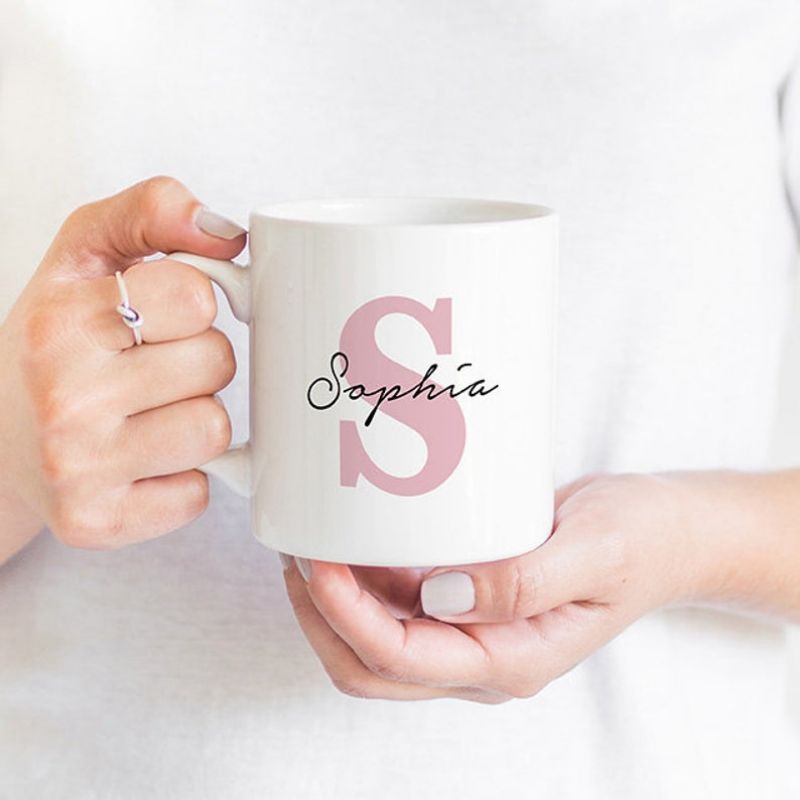 Mug Inisial Nama Custom Gelas Souvenir