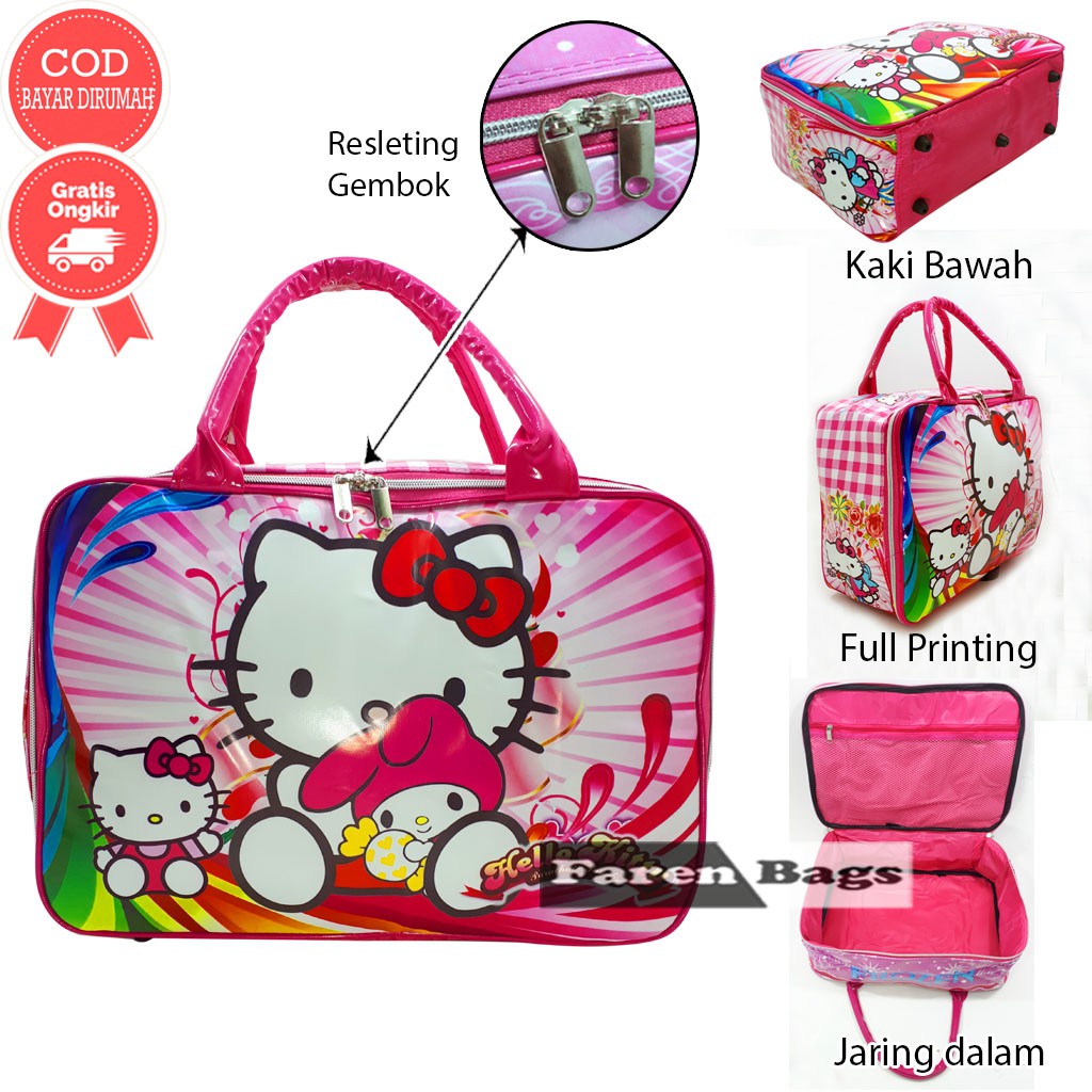 Travel Bag Karakter Waterproof Ukuran 40cm (Tebal 1kg=2pcs)