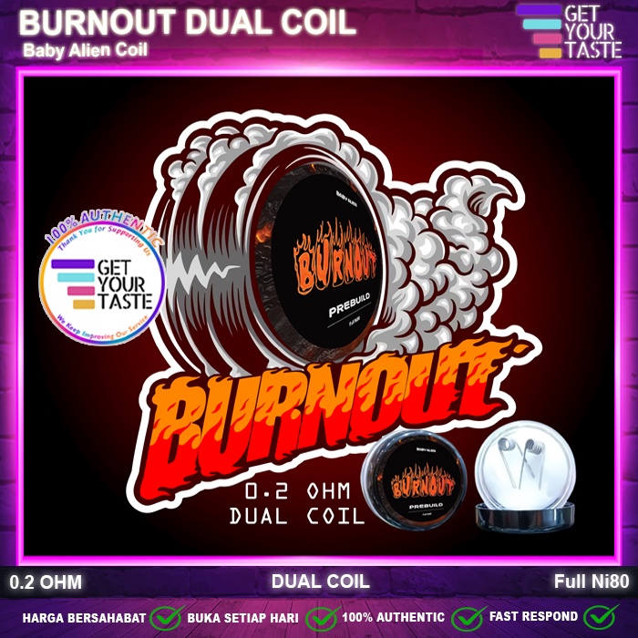 BURNOUT Coil Baby Alien Dual Coil 0.2 OHM Prebuild by Burn Out Coil