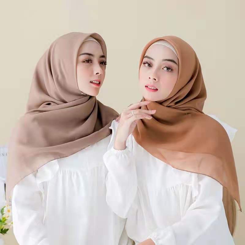 ORIGINAL Bella Square Segi Empat Daily Hijab Basic Jilbab Polos Polycotton Kerudung Premium-1
