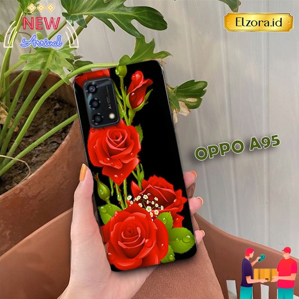 Case OPPO A95 Fashion Case Bunga Case Lucu Hardcase Softcase Kesing Cover Silicon Termurah