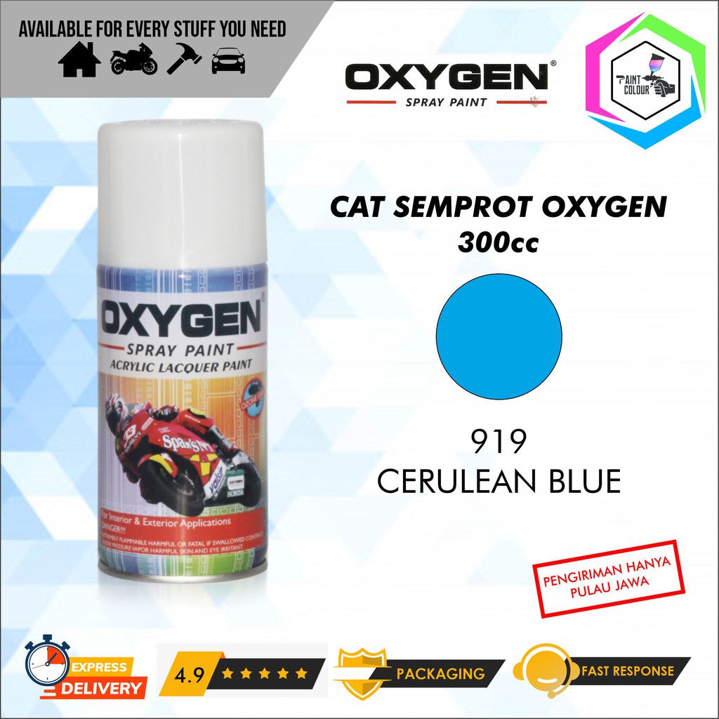 Cat Semprot / Pylox OXYGEN Acrylic Spray Paint - 919 Cerulean Blue