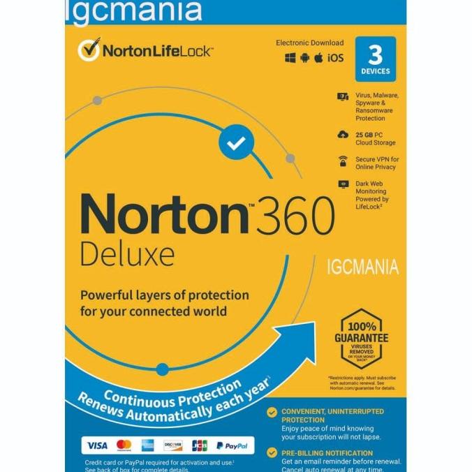 Jual Antivirus Norton 360 Deluxe 1 Tahun 3 Devices | Shopee Indonesia