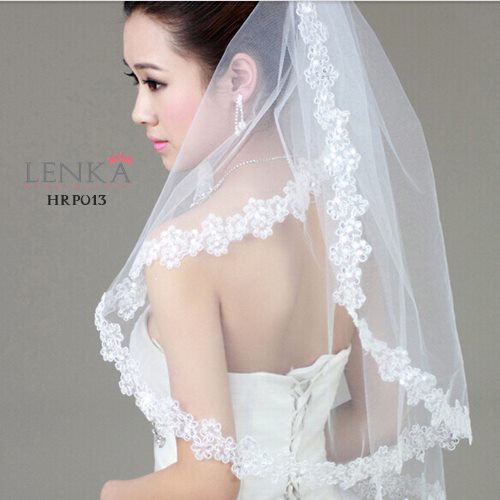 [TOKO TERPERCAYA] AKSESORIS PENGANTIN PESTA VEIL RENDA PUTIH 2 LAYER HRP013