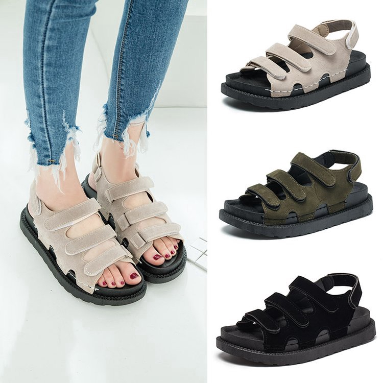  Sepatu  Sandal Hak Datar Gaya Korea untuk Wanita Shopee 