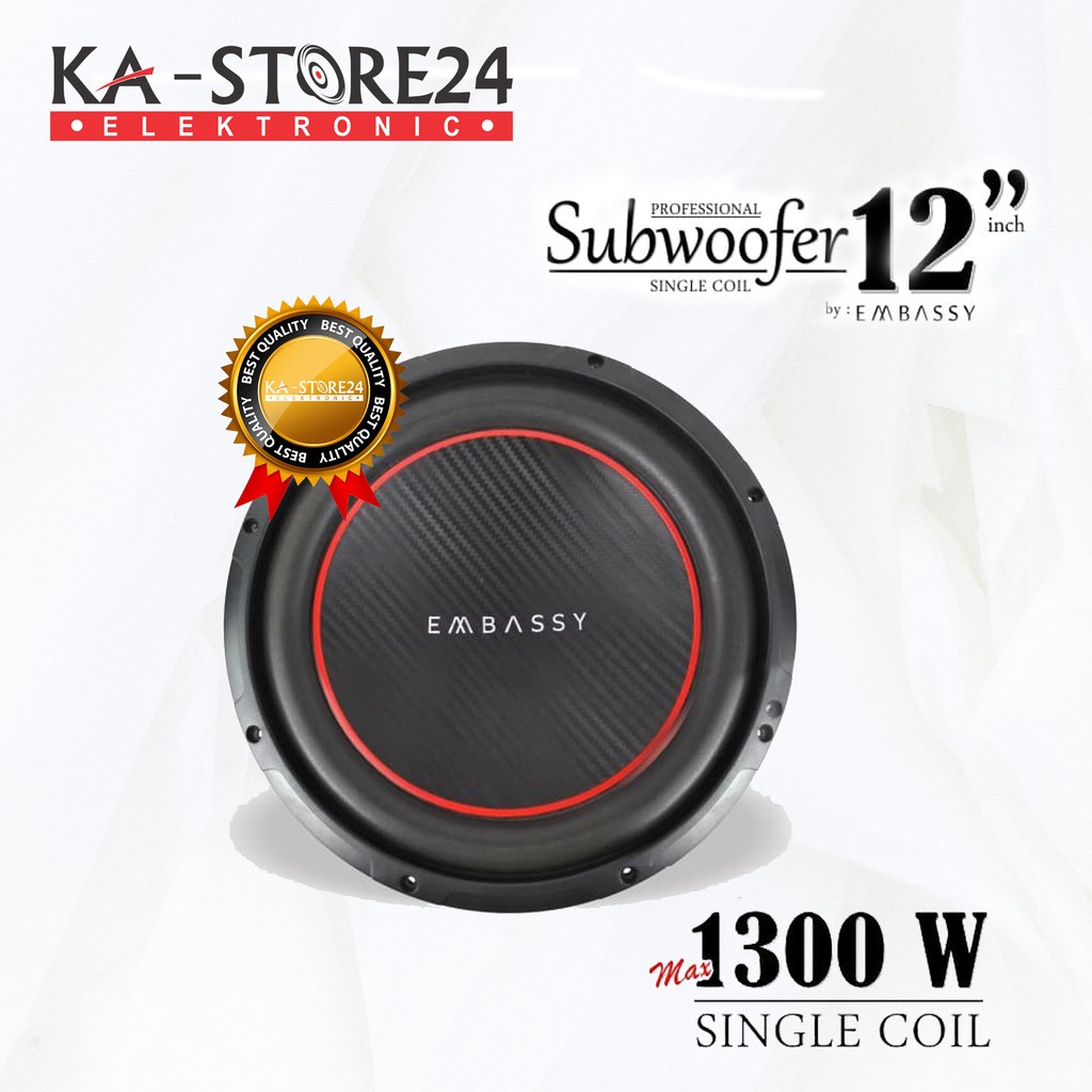 SUBWOOFER 12 Inch BADAK EMBASSY ES-304S Ring Red