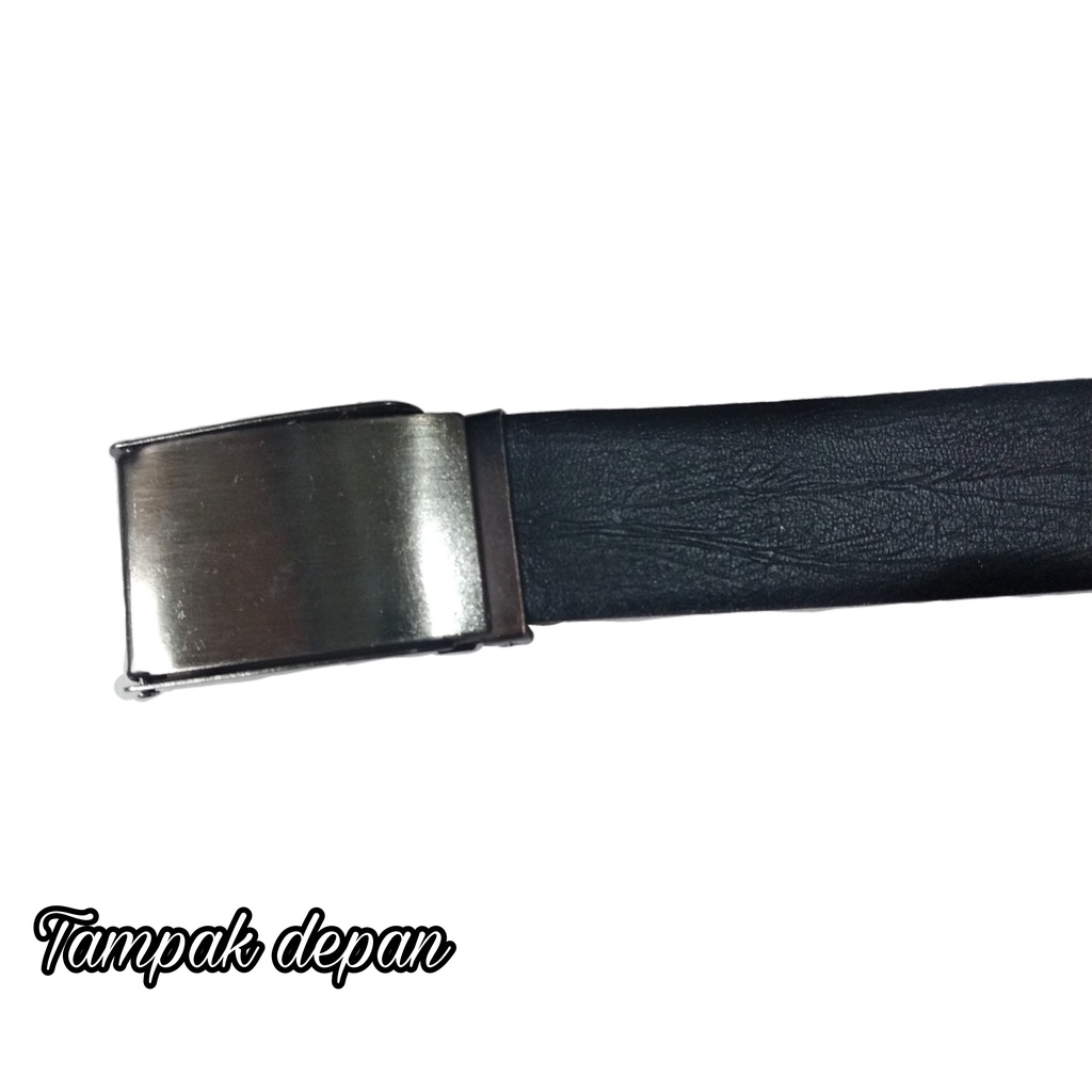 Ikat Pinggang Kulit Sintetis Sabuk Model Jepit Gesper Polos Panjang 120 Cm (S012)