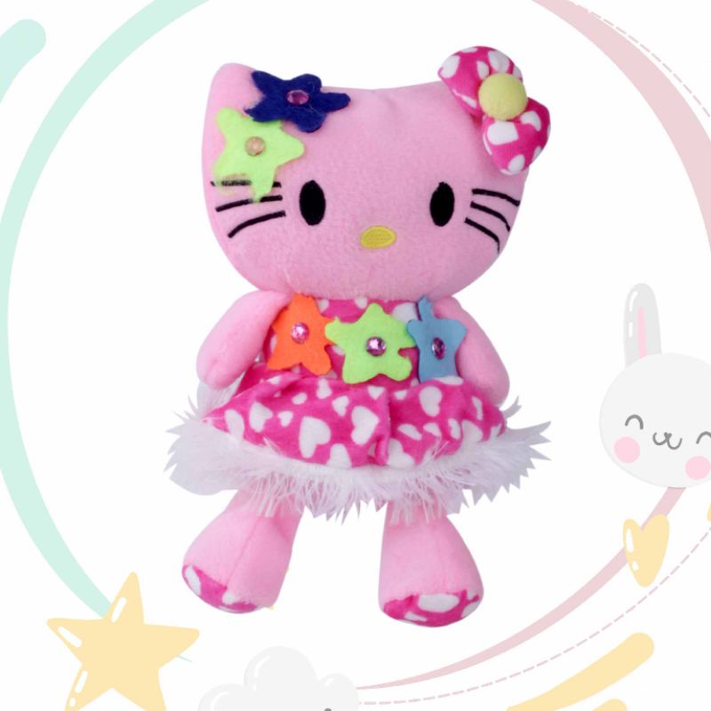 Boneka Hello Kitty Pink Berlabel SNI Tinggi 25 cm Bahan Premium | Boneka Cantik Lucu Lembut Ditangan Bahan Velboa Berkualitas