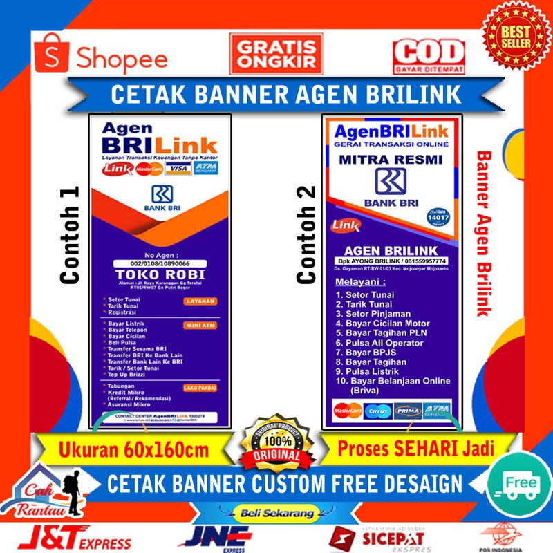 Cetak Banner Agen Brilink Spanduk Baliho Mitra Partner Usaha Bisnis BRILINK Custom Banner Agen BRI