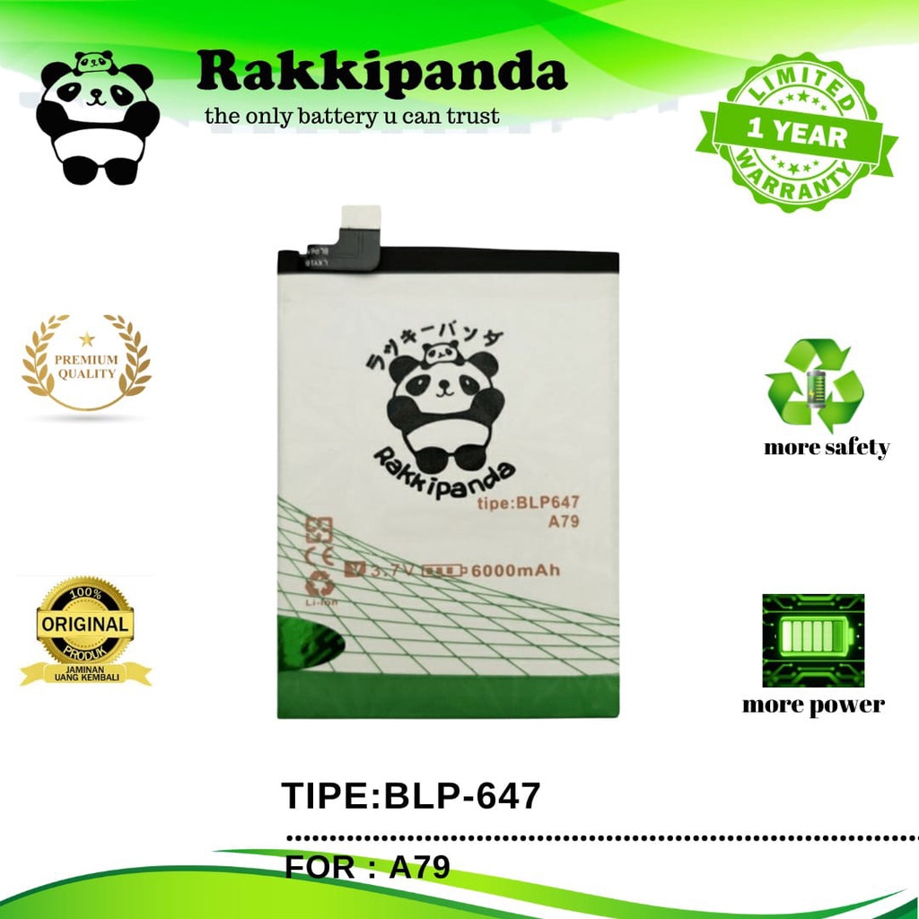 (R/K)- RakkiPanda - BLP647 BLP 647 A79 Batre Batrai Baterai