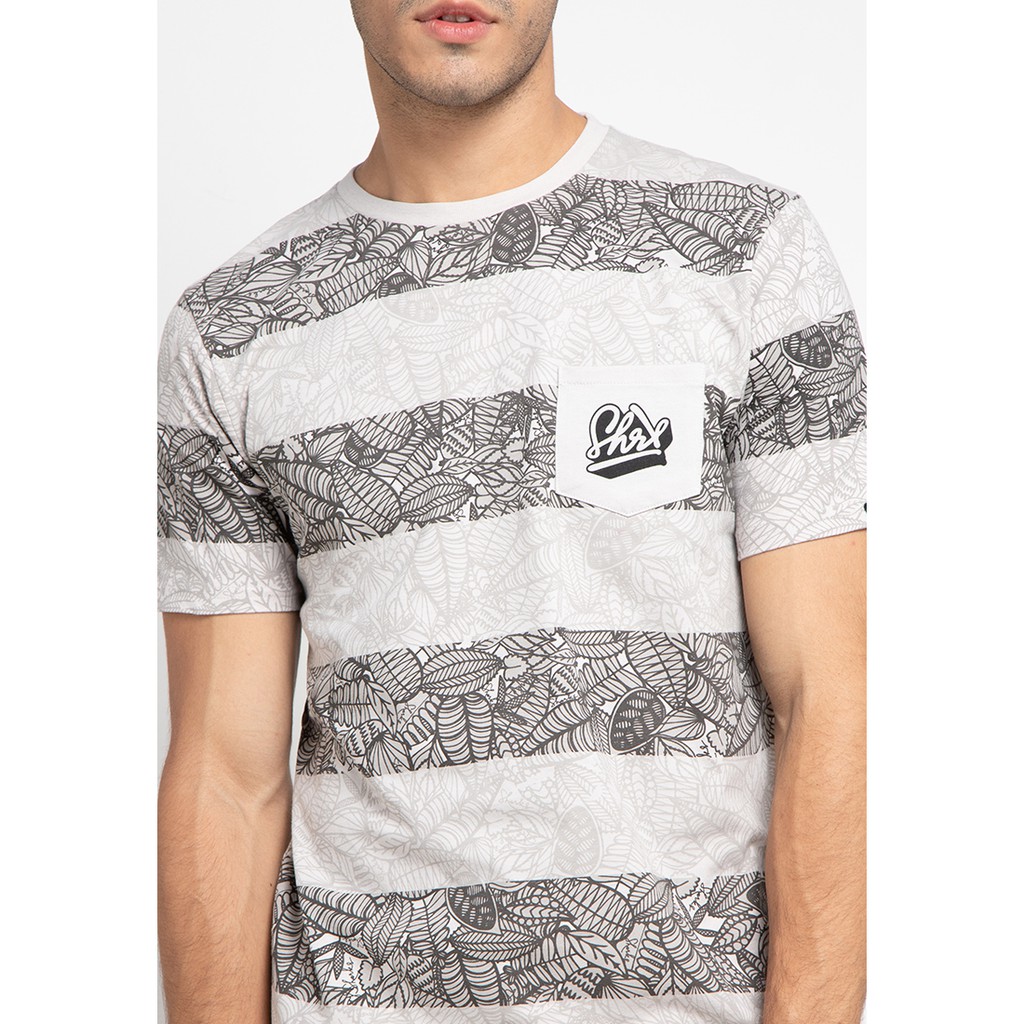 Sharks - Floral Pocket Tshirt - Abu-abu [SGB144505522]