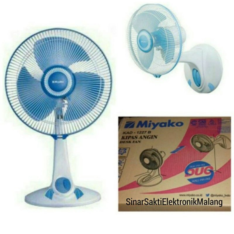 Miyako Kipas Angin 2 in 1 Meja Dinding 12 inch Wall Desk Fan KAD 1227 KAD1227 Garansi Resmi