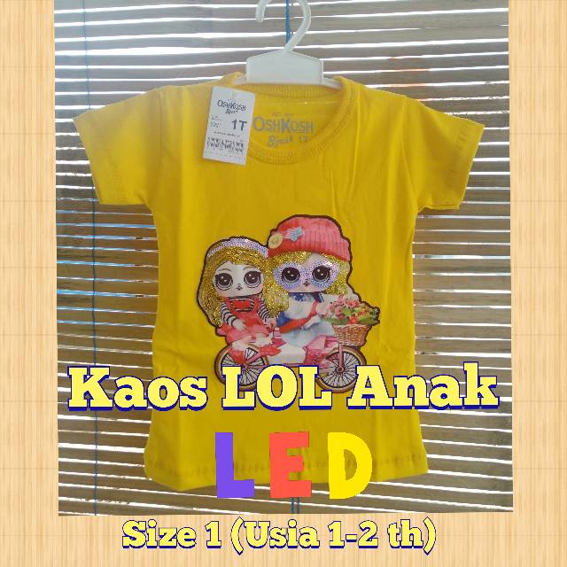 (COD) Kaos LOL 1 LED Size 1 (Pilih Warna)