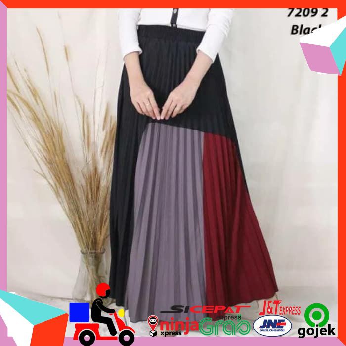 ROK PLISKET WANITA IMPORT ROK PLISKET PANJANG ROK PLISKET PREMIUM PRISCAT