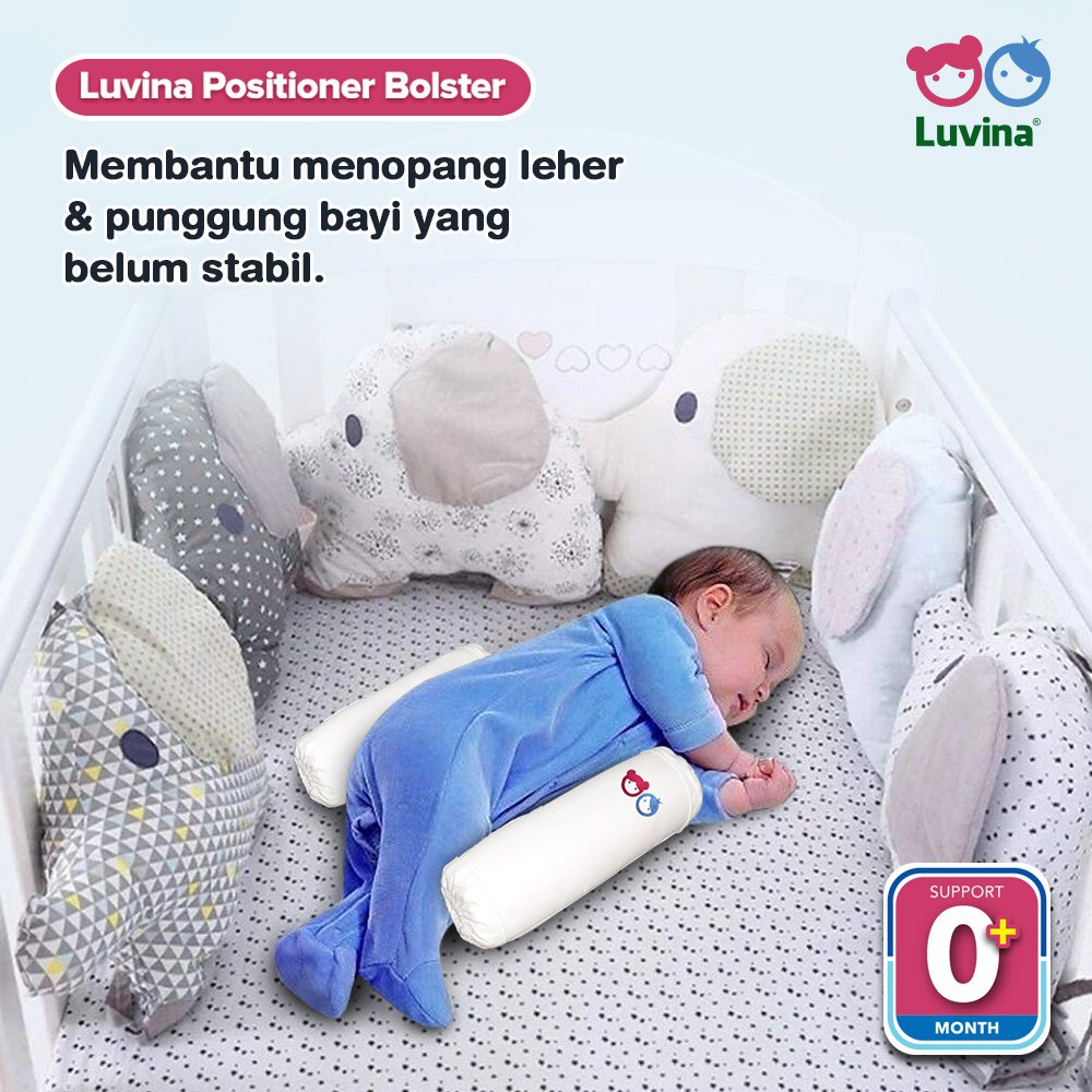 Luvina Baby Positioner Bolster Pillow - Bantal Guling Latex Bayi