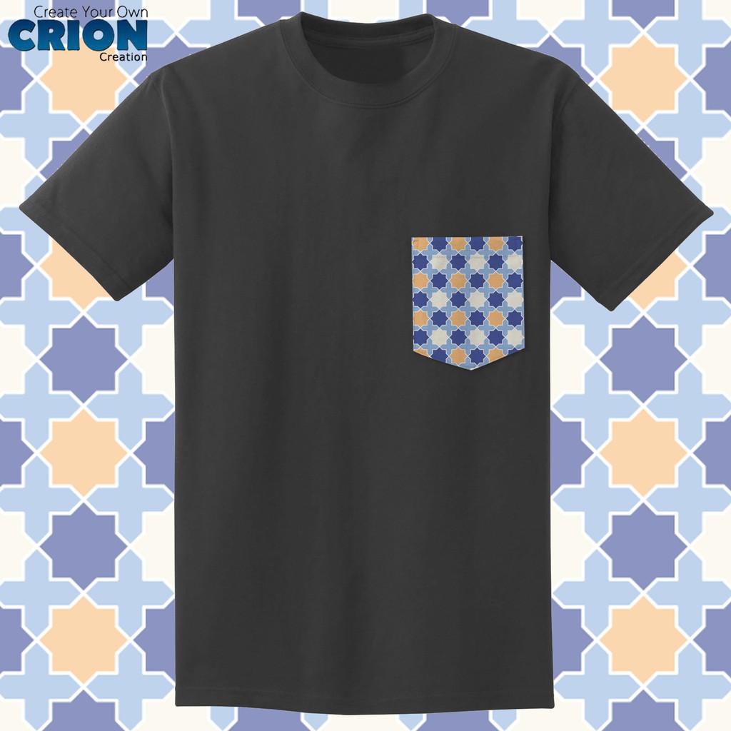 Crion Casual Tees Arabic Motives with Pocket - Kaos dengan Kantong