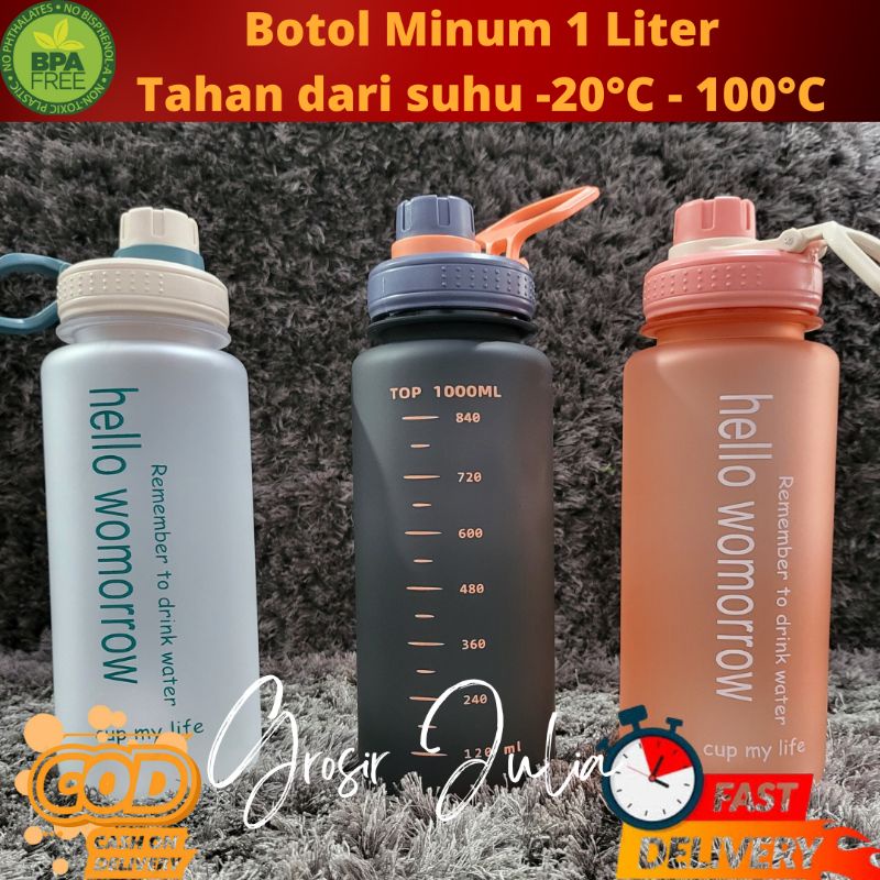 Botol Air Minum Dove Hello Womorrow 1000 ml 1 Liter BPA free