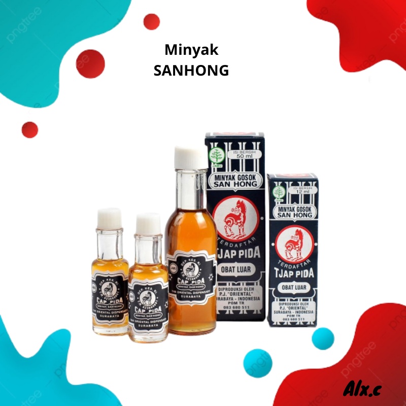 [Alx] San Hong Minyak Gosok 50ml /Sanhong Tjap Pida, Cap Pida