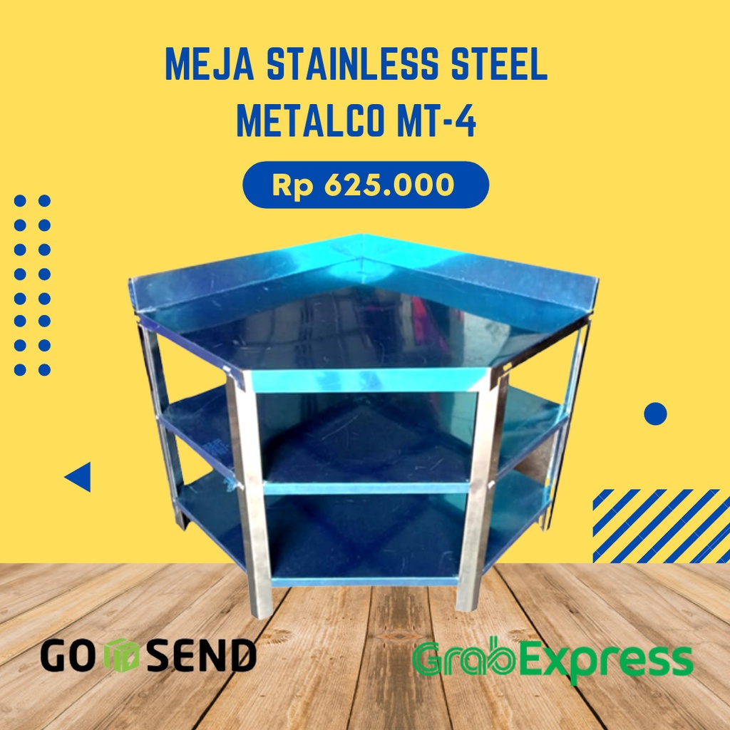 TERMURAH Meja Stainless Steel Metalco MT-4 BISA GOSEND DAN GRAB INSTANT