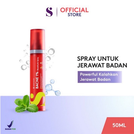 SOMETHINC Bacne 1% Biosalicylic Spray - Spray Jerawat Badan & Jerawat Punggung