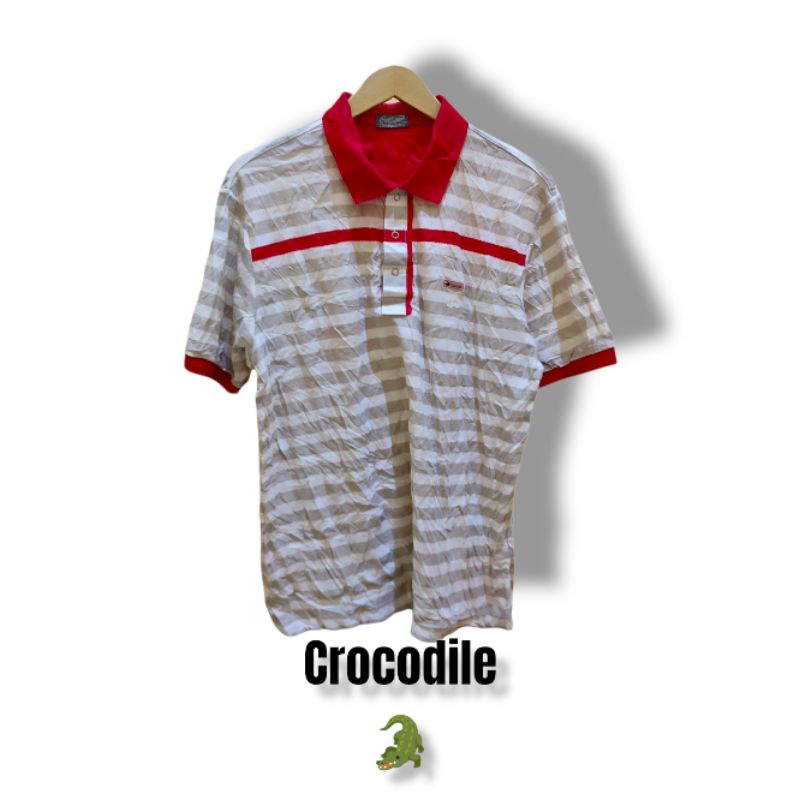 kaos kerah crocodile original second free 1topi rondom