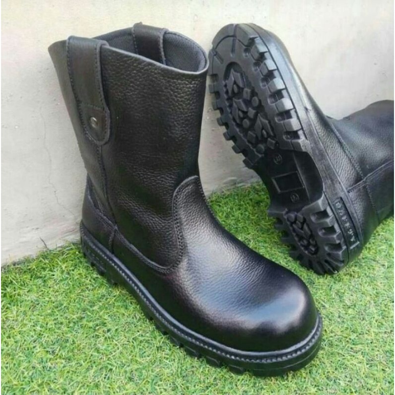 Jual Sepatu Safety Boot Pria Bahan Kulit Sapi Ujung Besi Shopee Indonesia