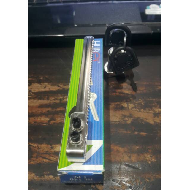 KUNCI KACA LEMARI SHOWCASE/ ETALASE GESER HUBEN