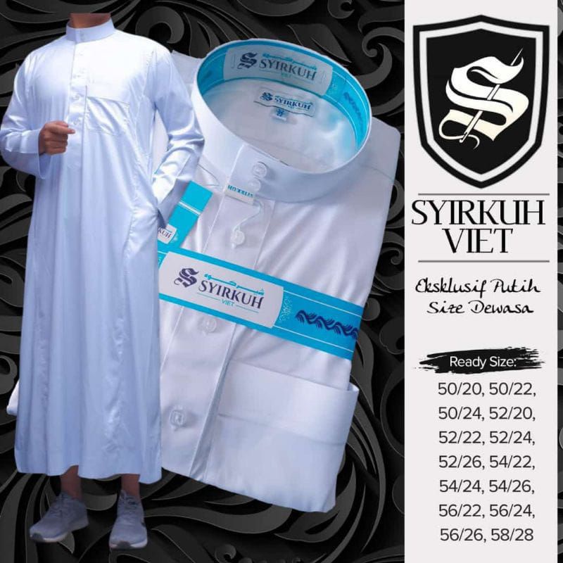 JUBAH SYIRKUH NON MANSET PUTIH ORIGINAL