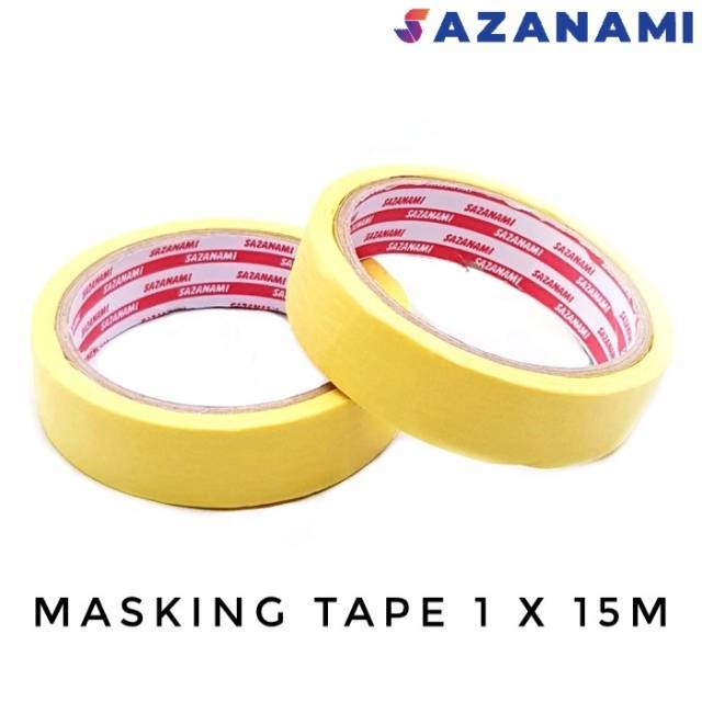 LAKBAN KERTAS SAZANAMI MASKING TAPE KUNING 1 X 15M 24MM LAKBAN KERTAS SAZANAMI MASKING TAPE KUNING 1 X 15M 24MM