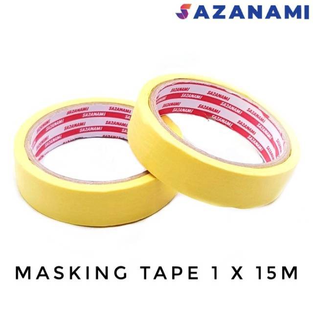  LAKBAN KERTAS  SAZANAMI MASKING TAPE KUNING 1 X 15M 24MM 