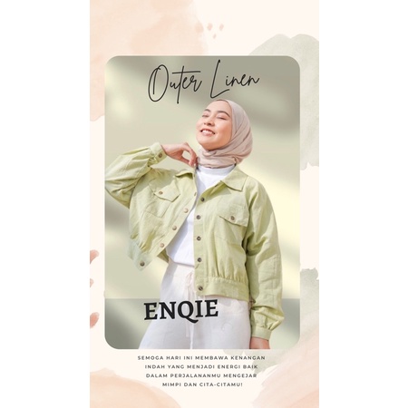 Outer Crop Jaket Wanita Linen Korean Outfit