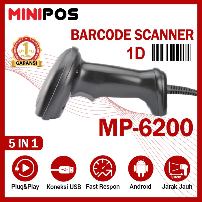 Barcode Scanner 1D MiniPOS MP-6200 Manual