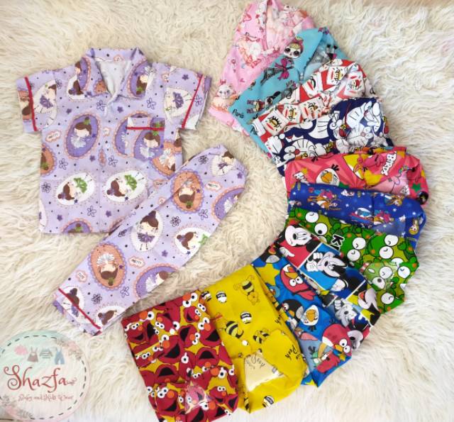 (BISA COD) GROSIR PIYAMA ANAK MURAH 1-5TH BAJU TIDUR ANAK RANDOM FREE PLASTIK PACKING