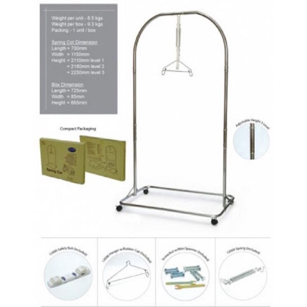 Tiang Ayunan Jumbo MY DEAR / Ayunan Bayi Chrome Stainless