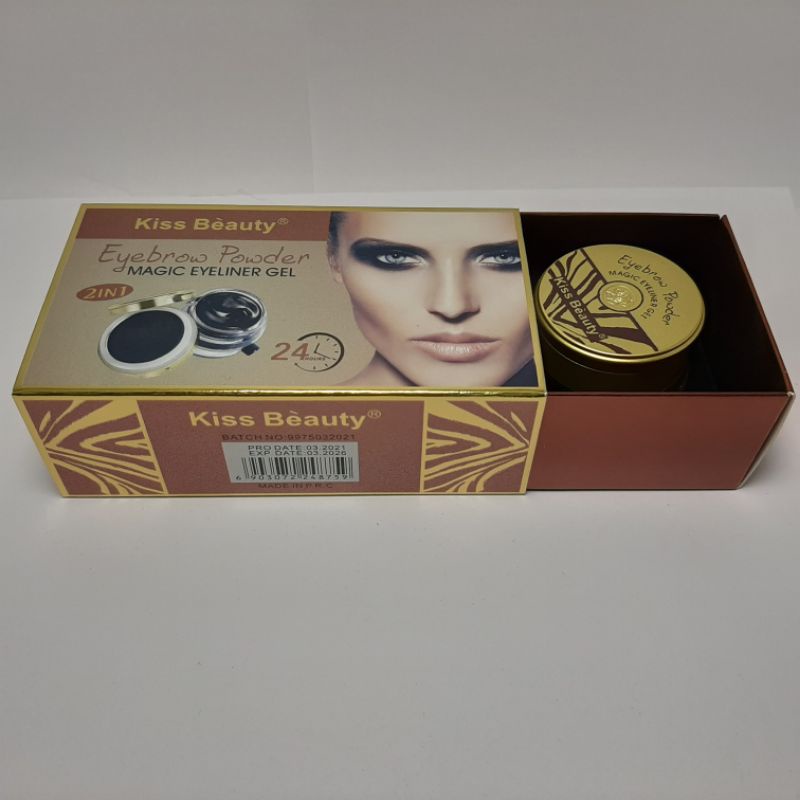 KISS BEAUTY EYEBROW POWDER &amp; MAGIC EYELINER GEL 2IN1