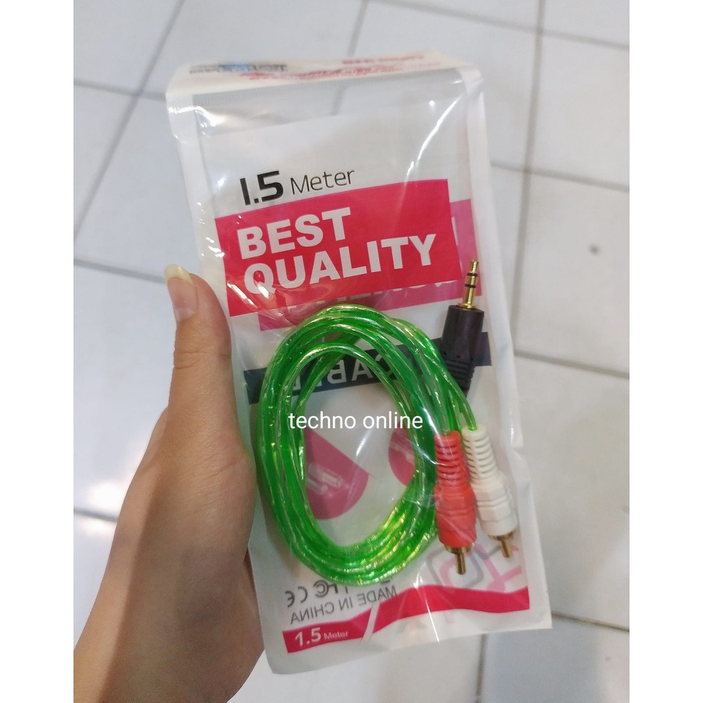 Kabel Aux 2 in 1 2x1 Cable Jack Audio 3.5mm For Speaker panjang 1,5 m cable aux