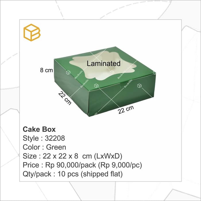 

Promo TC - 32208 Green | Cake Box, Dus, Kotak kue, Packaging, Multipurpose Limited