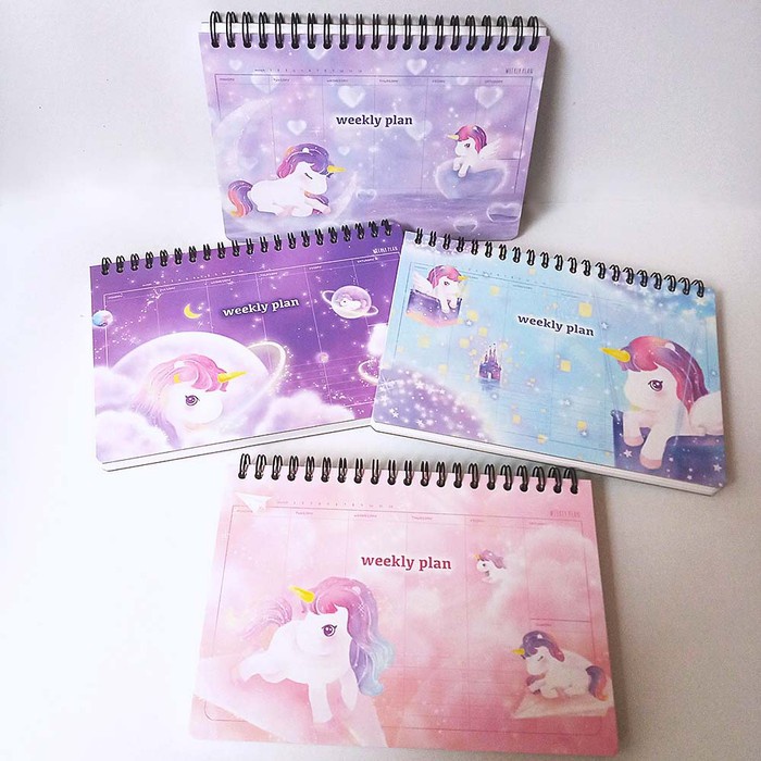 

Limited Weekly Planner / Buku Tulis Agenda Diary - Unicorn - Pink Trendi