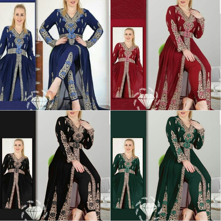 SETELAN GAMIS+CELANA MURAH MEWAH TWISCONE FULL BORDIR/DRESS MUSLIM/GAMIS LEBARAN/SFY-PARISIAN CHOPR