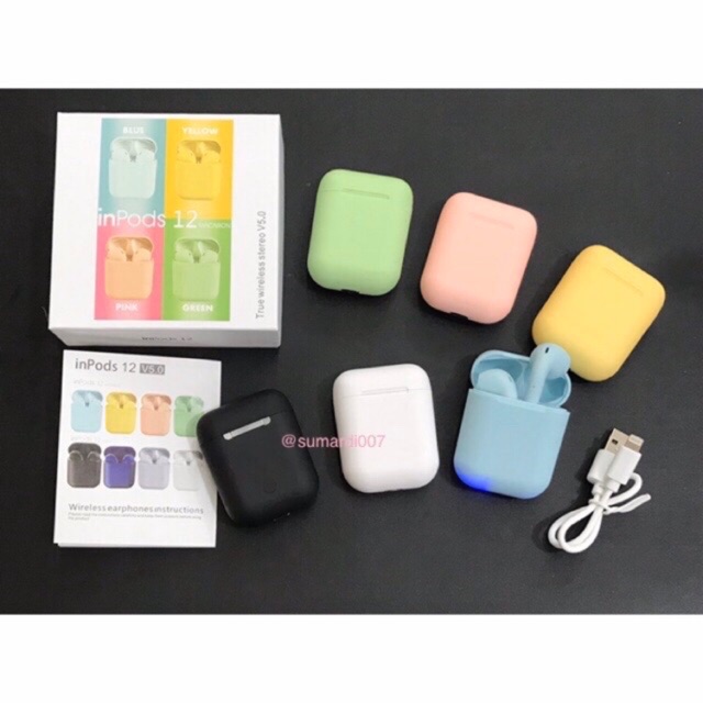 Headset bluetooth inpod i12 macaron