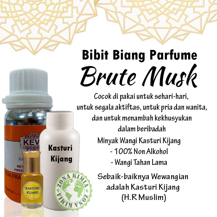 Biang Minyak Wangi Brute Musk 100ml Ex Keva Parfum Kasturi Kijang Parfum Biang Kasturi Kijang Origin