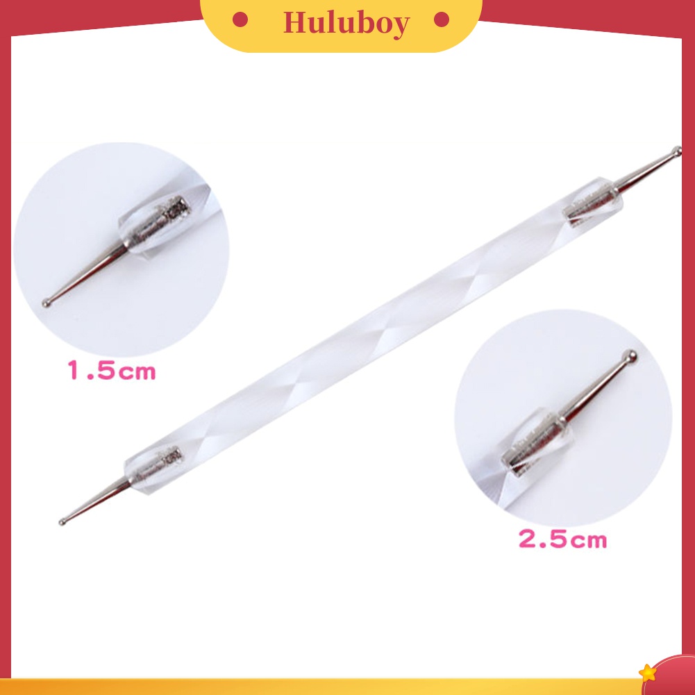 Huluboy Huluboy♡ 5pcs Pen Dotting Marbleizing 2 Sisi Untuk Nail Art DIY