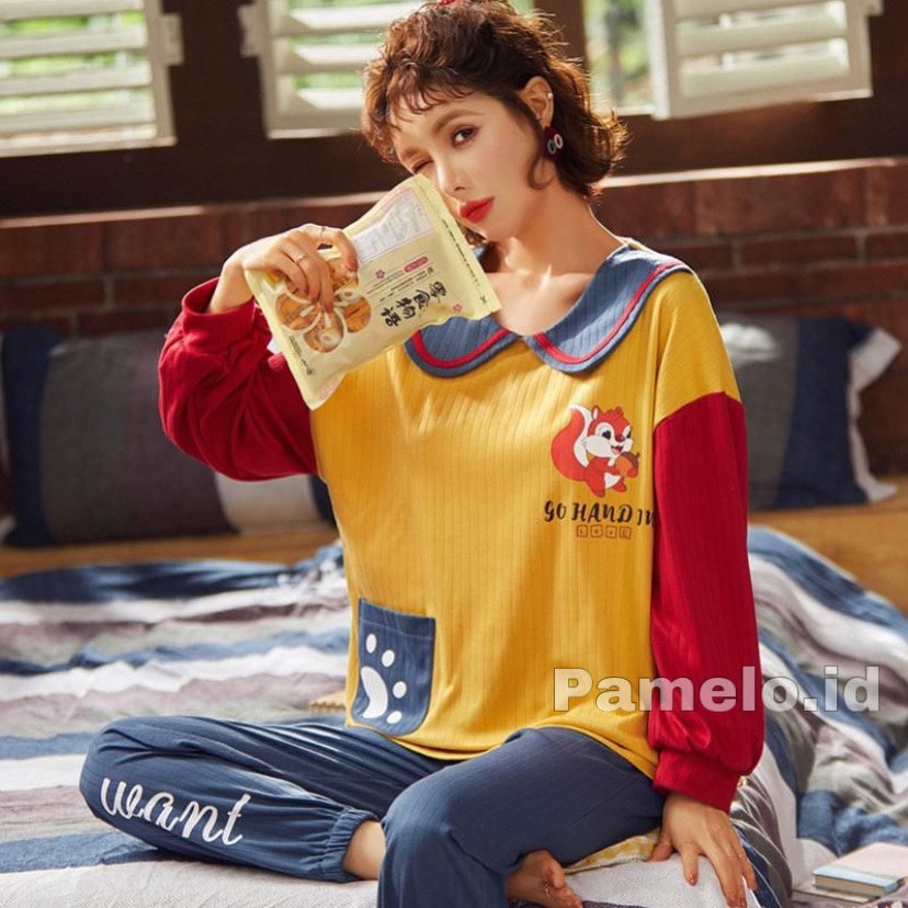 Pamelo Piyama Premi/Stelan Baju tidur import Wanita/Stage 2/Korea Style/Piyama Import/Baju Tidur Premium