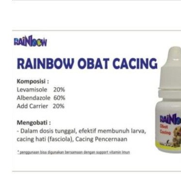 Rainbow obat cacing tetes 8ml obat cacing kucing anjing