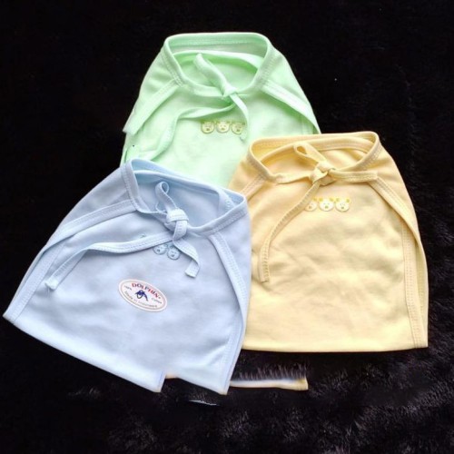 6 Pcs Popok Tali Dolphin - Popok Tali Bayi - Polos Mix 3 Warna