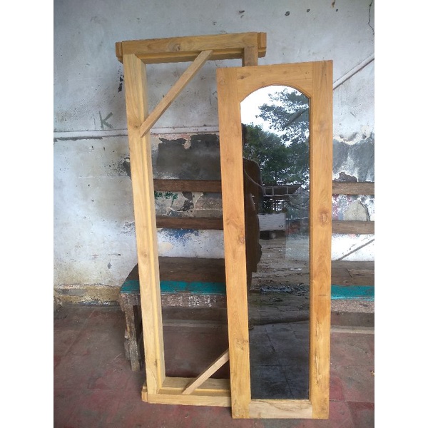 kusen+ daun jendela kaca kayu