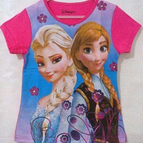 TSHIRT FROZEN PINK FLOWER / KAOS FROZEN / KAOS ANAK